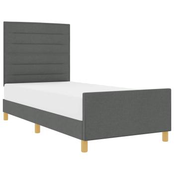 ARDEBO.de - Dunkelgraues Stoffbettgestell 90x200 cm