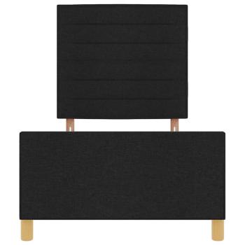 Bettgestell mit Kopfteil Schwarz 90 x 200 cm Stoff