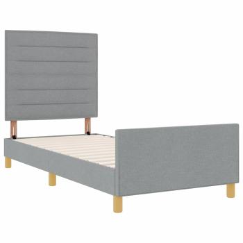Bettgestell Hellgrau 100x200 cm Stoff
