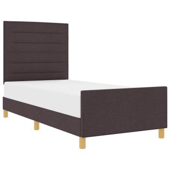 Bettgestell mit Kopfteil Dunkelbraun 100 x 200 cm Stoff