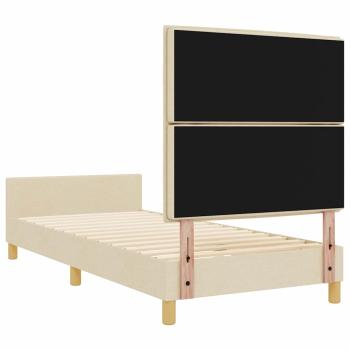 Creme Bettgestell 100x200 cm Stoff