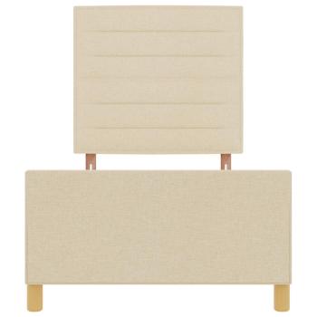 Creme Bettgestell 100x200 cm Stoff