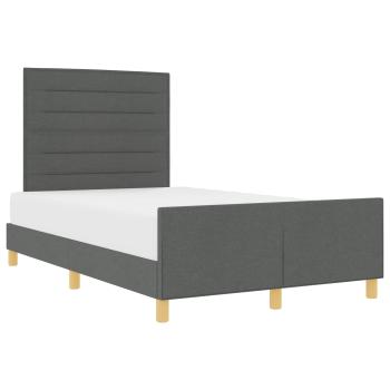 Bettgestell mit Kopfteil Dunkelgrau 120 x 190 cm Stoff