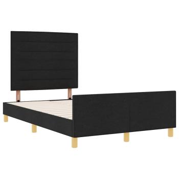 Bettgestell Schwarz 120x190 cm Stoff
