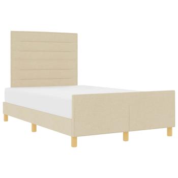 Bettgestell Creme 120x190 cm Stoff