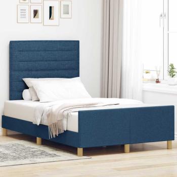 ARDEBO.de - Bettgestell Blau Stoff 120 x 190 cm Bettgestell Rechteckig
