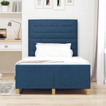 Bettgestell Blau Stoff 120 x 190 cm Bettgestell Rechteckig