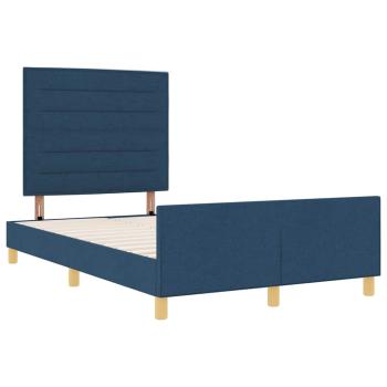 Bettgestell Blau Stoff 120 x 190 cm Bettgestell Rechteckig