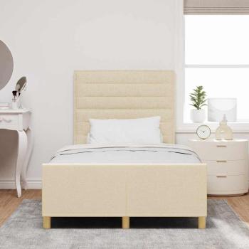 Bettgestell Creme 120x200 cm Stoff