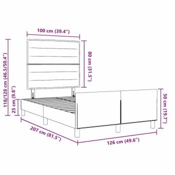 Bettgestell Creme 120x200 cm Stoff