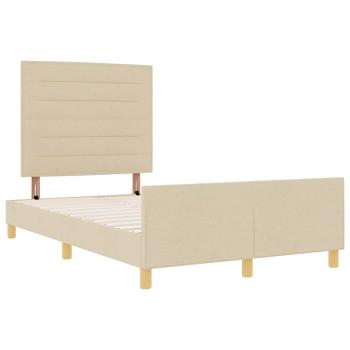 Bettgestell Creme 120x200 cm Stoff