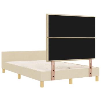 Bettgestell Creme 120x200 cm Stoff