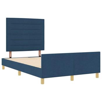 ARDEBO.de - Blaues Stoffbettgestell 140x200 cm