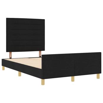 Schwarzes Stoffbettgestell 160x200 cm