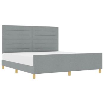 Bettgestell in Hellgrau 180x200 cm aus Stoff