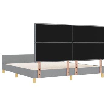 Bettgestell in Hellgrau 180x200 cm aus Stoff