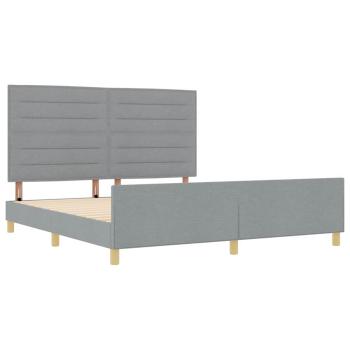 Bettgestell in Hellgrau 180x200 cm aus Stoff