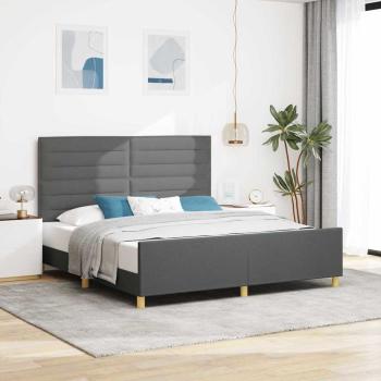 ARDEBO.de - Bettgestell Dunkelgrau 180x200 cm Stoff