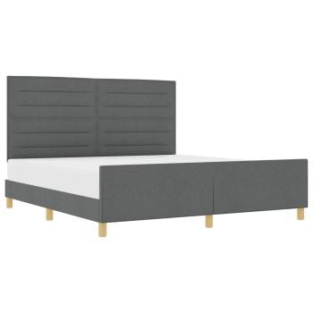Bettgestell Dunkelgrau 180x200 cm Stoff