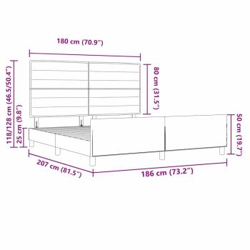 Bettgestell Dunkelgrau 180x200 cm Stoff