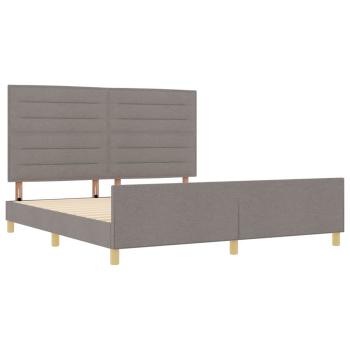 Bettgestell in Taupe, 180x200 cm, Stoff