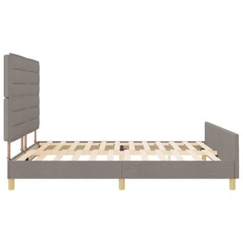 Bettgestell in Taupe, 180x200 cm, Stoff