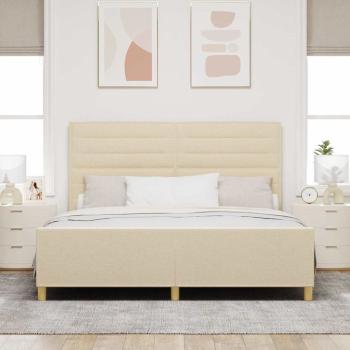 Bettgestell in Creme - 180x200 cm Stoff