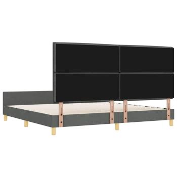 ARDEBO.de - Dunkelgraues Stoffbettgestell 200x200 cm