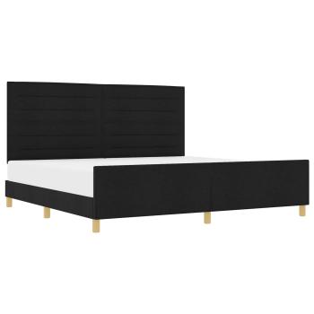 Schwarzes Stoffbettgestell 200x200 cm