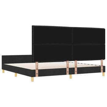 Schwarzes Stoffbettgestell 200x200 cm