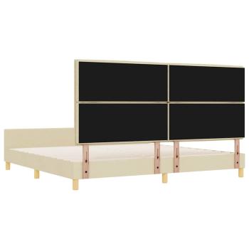 Creme Stoff Bettgestell 200x200 cm