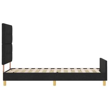 schwarzes Stoffbettgestell 90x190 cm