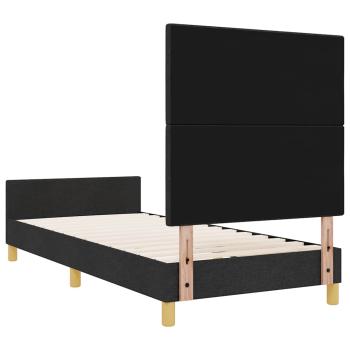 schwarzes Stoffbettgestell 90x190 cm