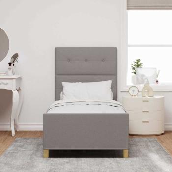 Bettgestell in Taupe, 90x190 cm, Stoff