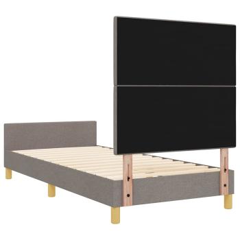 Bettgestell in Taupe, 90x190 cm, Stoff