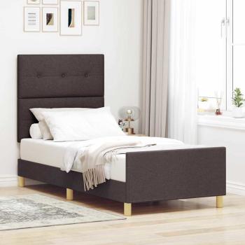ARDEBO.de - Bettgestell Dunkelbraun 90x200 cm Stoff