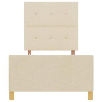 Creme Bettgestell 90x200 cm Stoff
