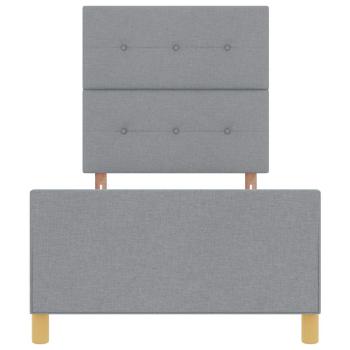 Bettgestell hellgrau 100x200 cm aus Stoff