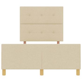 Bettgestell in Creme, 120x190 cm, aus Stoff
