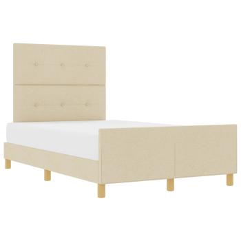 Bettgestell in Creme, 120x190 cm, aus Stoff