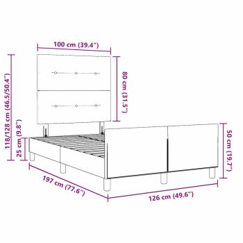 Bettgestell blau 120x190 cm aus Stoff