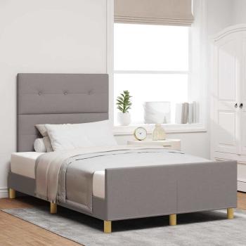 ARDEBO.de - Bettgestell mit Kopfteil Taupe 120 x 200 cm Stoff