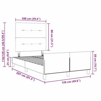 Bettgestell Blau 120x200 cm Stoff