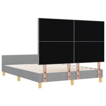 Bettgestell Hellgrau 140x190 cm Stoff