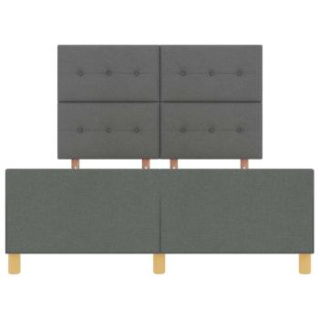 Bettgestell mit Kopfteil Dunkelgrau 140 x 190 cm Stoff