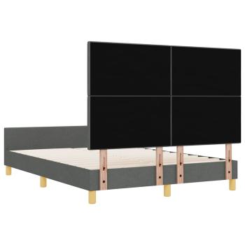 Bettgestell Dunkelgrau 140x190 cm Stoff