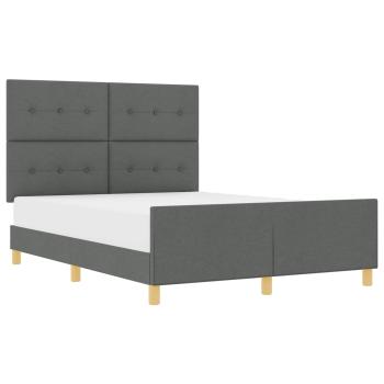 Bettgestell Dunkelgrau 140x190 cm Stoff