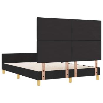 Bettgestell Schwarz 140x190 cm Stoff