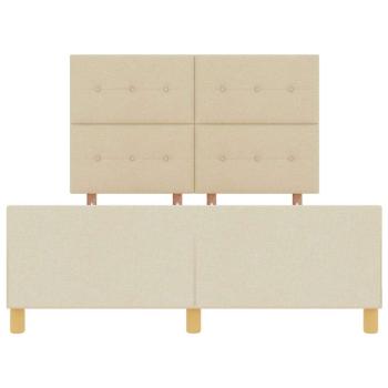 Bettgestell mit Kopfteil Creme 140 x 200 cm Stoff