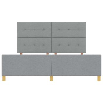 Bettgestell mit Kopfteil Hellgrau 180 x 200 cm Stoff